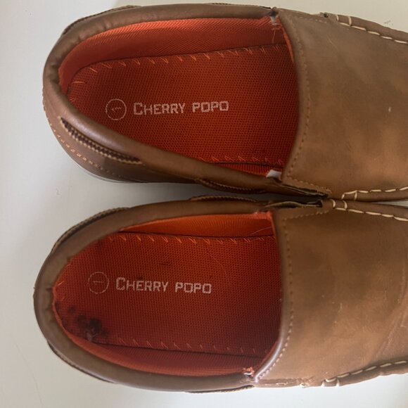 Cognac Brown Cherry Popo Boy's Loafers - Size 1 - Picture 6 of 6